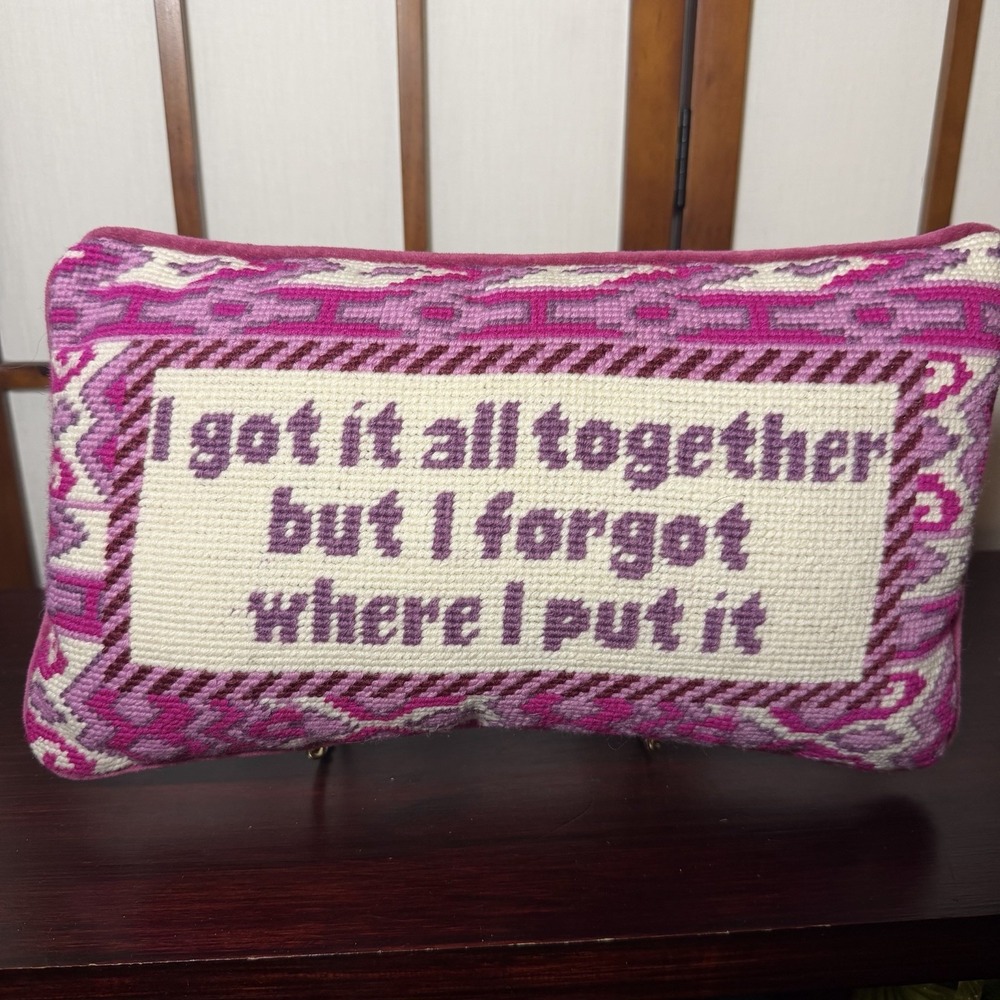 Furbish Studio Needlepoint 8" x 14" Lumbar Pillow I Got It All Together